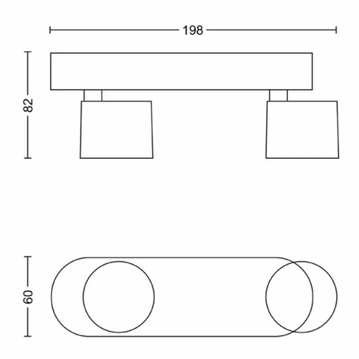 Luminaires Philips Éclairage Led|Plafonnier Philips Star LED Noir, 2 lumières