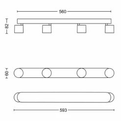 Luminaires Philips Éclairage Led|Plafonnier Philips Star LED Noir, 4 lumières