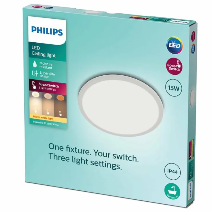 Luminaires Philips Éclairage Led|Plafonnier Philips Superslim CL550 LED Blanc, 1 lumière