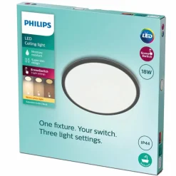 Luminaires Philips Éclairage Led|Plafonnier Philips Superslim CL550 LED Noir, 1 lumière