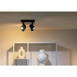Plafonnier Philips WiZ IMAGEO LED Noir, 4 lumières, Changeur de couleurs