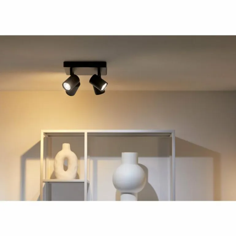Plafonnier Philips WiZ IMAGEO LED Noir, 4 lumières, Changeur de couleurs