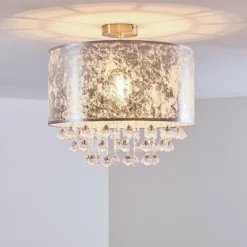 hofstein Plafonniers|Plafonnier Pirinoa Argenté, 1 lumière