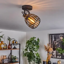 hofstein Spots Et Projecteurs|Plafonnier Pocho Laiton, Noir, 1 lumière