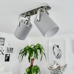 hofstein Spots Et Projecteurs|Plafonnier Puelches Nickel mat, 2 lumières