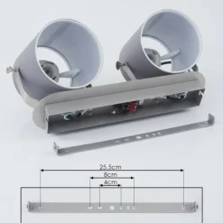 hofstein Spots Et Projecteurs|Plafonnier Puelches Nickel mat, 2 lumières