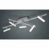 Luminaires Reality Éclairage Led|Plafonnier Reality Bondy LED Nickel mat, 5 lumières, Télécommandes, Changeur de couleurs