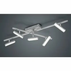 Luminaires Reality Éclairage Led|Plafonnier Reality Bondy LED Nickel mat, 5 lumières, Télécommandes, Changeur de couleurs