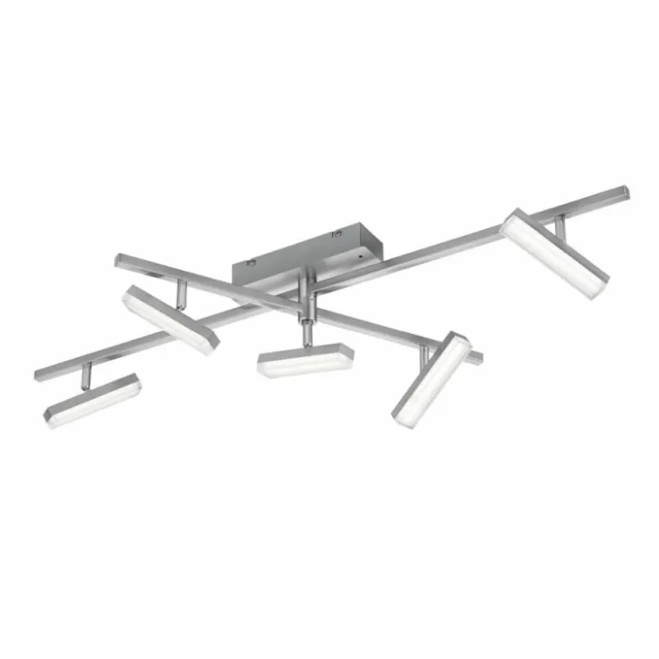 Luminaires Reality Éclairage Led|Plafonnier Reality Bondy LED Nickel mat, 5 lumières, Télécommandes, Changeur de couleurs