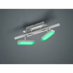 Luminaires Reality Éclairage Led|Plafonnier Reality Bondy LED Nickel mat, 2 lumières, Télécommandes