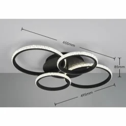 Luminaires Reality Éclairage Led|Plafonnier Reality CIRES LED Noir, 1 lumière