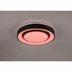 Plafonnier Reality Mona LED Noir, 1 lumière, Changeur de couleurs