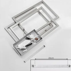 Plafonnier Relous LED Acier inoxydable, 3 lumières, Télécommandes, Changeur de couleurs