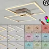 Plafonnier Relous LED Acier inoxydable, 2 lumières, Télécommandes, Changeur de couleurs