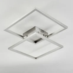Plafonnier Relous LED Acier inoxydable, 2 lumières, Télécommandes, Changeur de couleurs