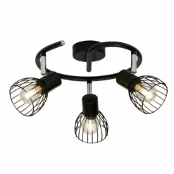 Luminaires Brilliant Spots Et Projecteurs|Plafonnier rond à spots Brilliant Blacky Noir, 3 lumières