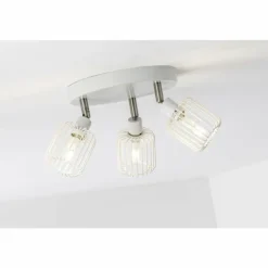 Luminaires Brilliant Spots Et Projecteurs|Plafonnier rond à spots Brilliant Flavian Blanc, 3 lumières