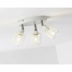 Luminaires Brilliant Spots Et Projecteurs|Plafonnier rond à spots Brilliant Flavian Blanc, 3 lumières