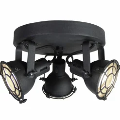 Luminaires Brilliant Éclairage Led|Plafonnier rond à spots Brilliant Jesper LED Noir, 3 lumières