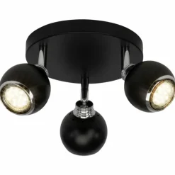 Luminaires Brilliant Spots Et Projecteurs|Plafonnier rond à spots Brilliant Ina LED Chrome, Noir, 3 lumières