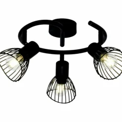 Luminaires Brilliant Spots Et Projecteurs|Plafonnier rond à spots Brilliant Elhi Noir, 3 lumières