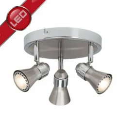 Luminaires Brilliant Spots Et Projecteurs|Plafonnier rond à spots Brilliant Sanny Fer, 3 lumières