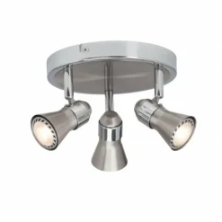 Luminaires Brilliant Spots Et Projecteurs|Plafonnier rond à spots Brilliant Sanny Fer, 3 lumières