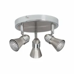 Luminaires Brilliant Spots Et Projecteurs|Plafonnier rond à spots Brilliant Sanny Fer, 3 lumières