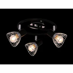 Luminaires Globo Lighting Spots Et Projecteurs|Plafonnier rond à spots Globo FASSA Chrome, 3 lumières
