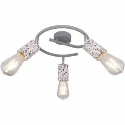 Luminaires Globo Lighting Spots Et Projecteurs|Plafonnier rond à spots Globo FLECKI Gris, 3 lumières