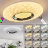 Plafonnier Roseto LED Chrome, Transparent, Blanc, 1 lumière, Télécommandes