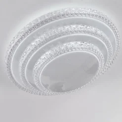 Plafonnier Roseto LED Transparent, Blanc, 1 lumière, Télécommandes