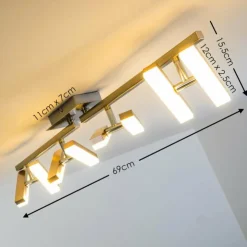 hofstein Éclairage Led|Plafonnier Sakami LED Nickel mat, 8 lumières