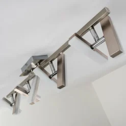 hofstein Éclairage Led|Plafonnier Sakami LED Nickel mat, 8 lumières