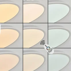 Plafonnier Sani LED Blanc, 1 lumière, Télécommandes, Changeur de couleurs