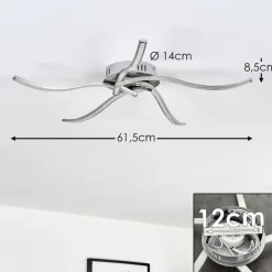 hofstein Éclairage Led|Plafonnier Saskatoon LED Nickel mat, 5 lumières