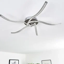 hofstein Éclairage Led|Plafonnier Saskatoon LED Nickel mat, 5 lumières