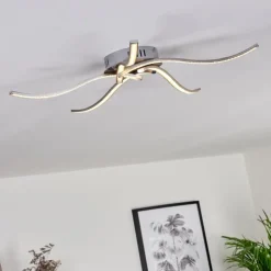 hofstein Éclairage Led|Plafonnier Saskatoon LED Nickel mat, 5 lumières
