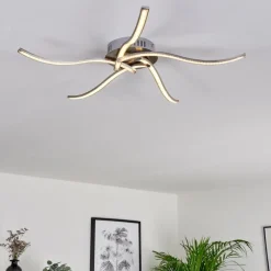 hofstein Éclairage Led|Plafonnier Saskatoon LED Nickel mat, 5 lumières