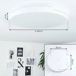 hofstein Éclairage Led|Plafonnier Seewen LED Blanc, 1 lumière, Télécommandes