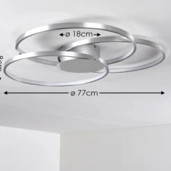hofstein Éclairage Led|Plafonnier Skanes LED Nickel mat, 1 lumière