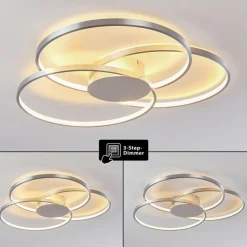 hofstein Éclairage Led|Plafonnier Skanes LED Nickel mat, 1 lumière