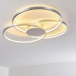 hofstein Éclairage Led|Plafonnier Skanes LED Nickel mat, 1 lumière