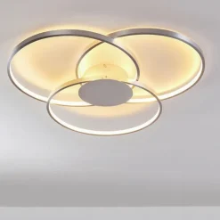 hofstein Éclairage Led|Plafonnier Skanes LED Nickel mat, 1 lumière