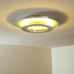 hofstein Éclairage Led|Plafonnier Springdale LED Argenté, 11 lumières