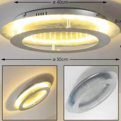 hofstein Éclairage Led|Plafonnier Springdale LED Argenté, 4 lumières