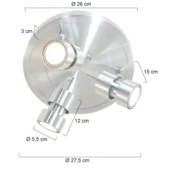 Luminaires Steinhauer Éclairage Led|Plafonnier Steinhauer Natasja LED Acier inoxydable, 3 lumières