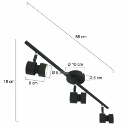 Luminaires Steinhauer Éclairage Led|Plafonnier Steinhauer Natasja LED Noir, 3 lumières