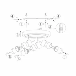 Luminaires Steinhauer Éclairage Led|Plafonnier Steinhauer Natasja LED Noir, 3 lumières