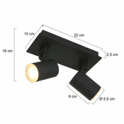 Luminaires Steinhauer Spots Et Projecteurs|Plafonnier Steinhauer Points noirs LED Noir, 2 lumières